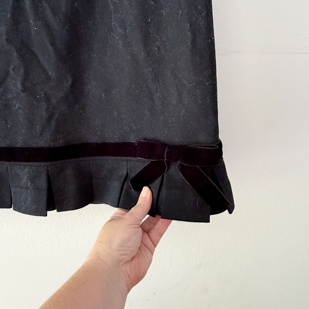 Vtg Banana Republic Y2K Mini Skirt Women 4 Wool Velvet Bow Pleated Coquette Chic - Picture 2 of 10